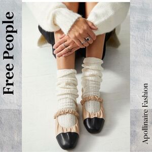 Free People Madeline Ballerina Beige and Black Ballet Flats Size 9 NWT